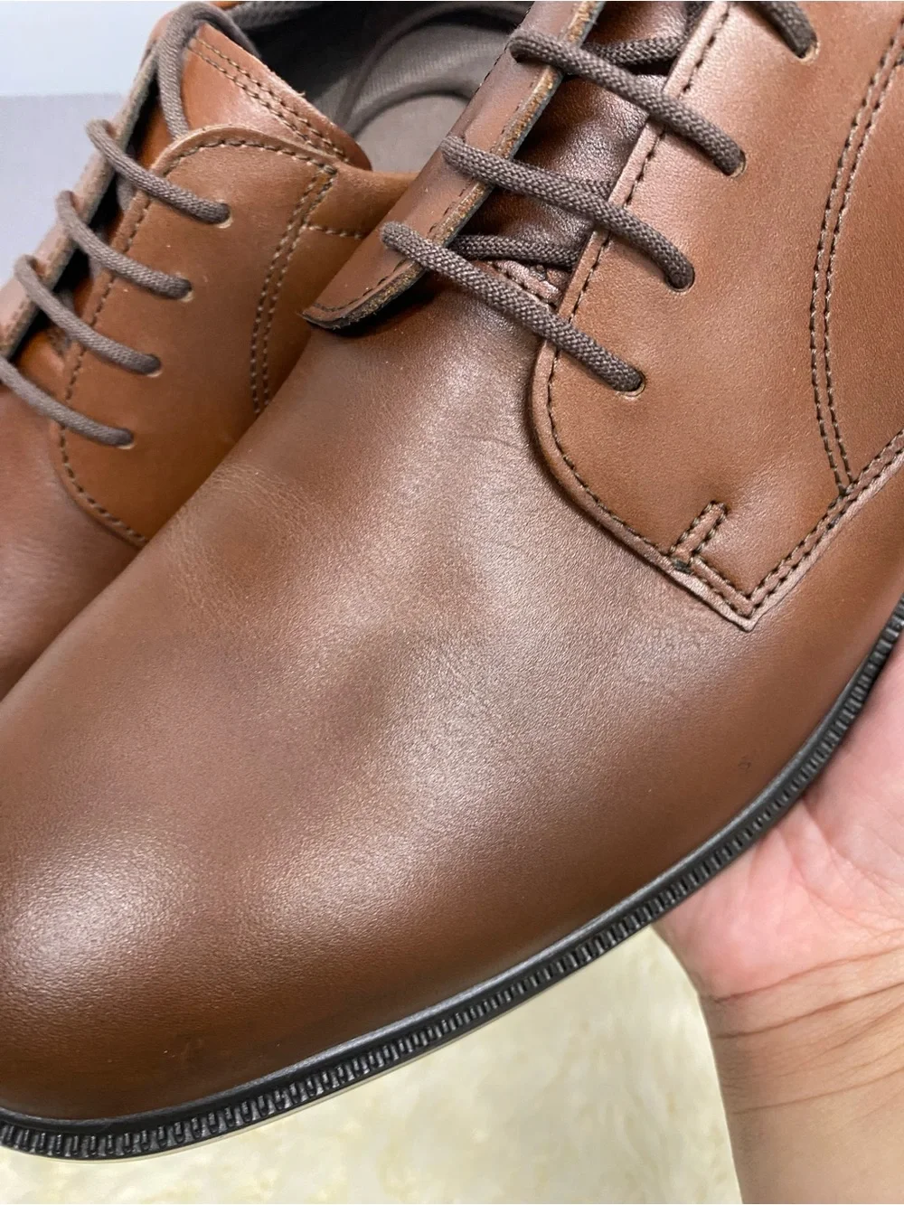 NIB! Ecco Maitland Derby Mens Shoes Plain Toe Lace-Up In Mink Size US7-7.5/ EU41